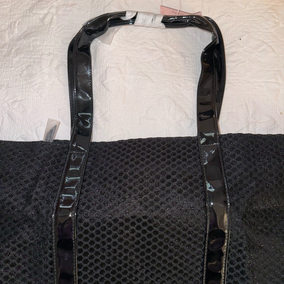 Victoria's Secret Black Mesh Tote Bag Y2K - Picture 3 of 5